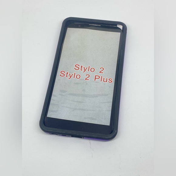 PURPLE & BLACK PHONE CASE FOR LG STYLO 2 PLUS NEW/UNUSED - Picture 4 of 5